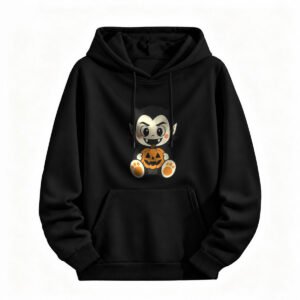 Halloween Vampire Pumpkin Hoodie for Men or Women Cute Spooky Design