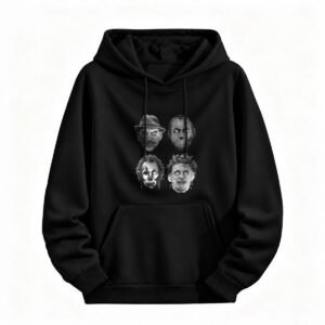 Halloween Horror Icons Hoodie Men Women Black Sweatshirt Costume Party Gift