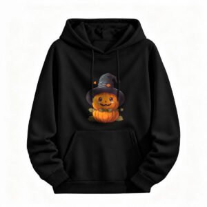 Cute Pumpkin Witch Hoodie Halloween Costume Sweatshirt for Men or Women