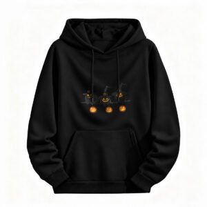 Halloween Pumpkin Witch Hoodie for Men or Women Spooky Costume Party Wear