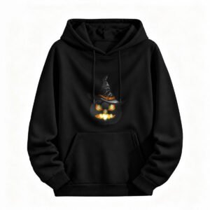 Halloween Pumpkin Witch Hoodie for Men or Women Spooky Costume Party Wear