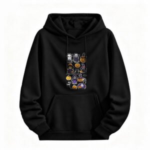 Halloween Cartoon Hoodie for Men or Women Cute Ghost Witch Pumpkin Design