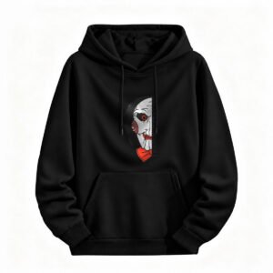 Halloween Horror Puppet Face Hoodie for Men or Women Spooky Party Wear