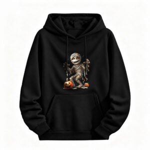 Halloween Mummy Pumpkin Hoodie for Men or Women Spooky Costume Sweatshirt
