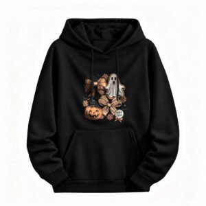 Halloween Ghost Pumpkin Hoodie for Men or Women Cute Trick or Treat Sweatshirt