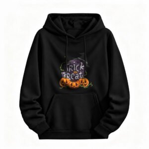 Trick or Treat Halloween Hoodie for Men or Women Spooky Pumpkin Design