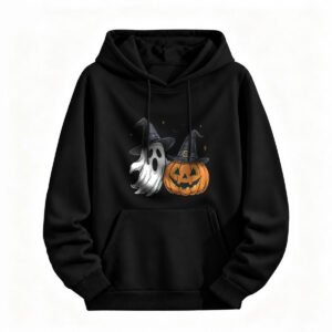 Halloween Ghost Pumpkin Hoodie for Men or Women Spooky Costume Sweatshirt