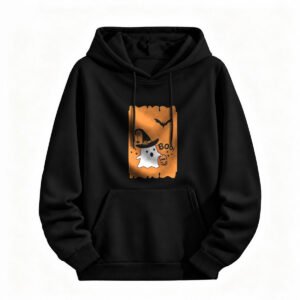 Halloween Ghost Hoodie for Men or Women Cute Witch Hat BOO Design