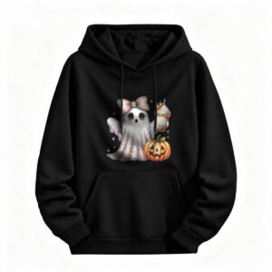 Cute Ghost Pumpkin Halloween Hoodie for Women Men