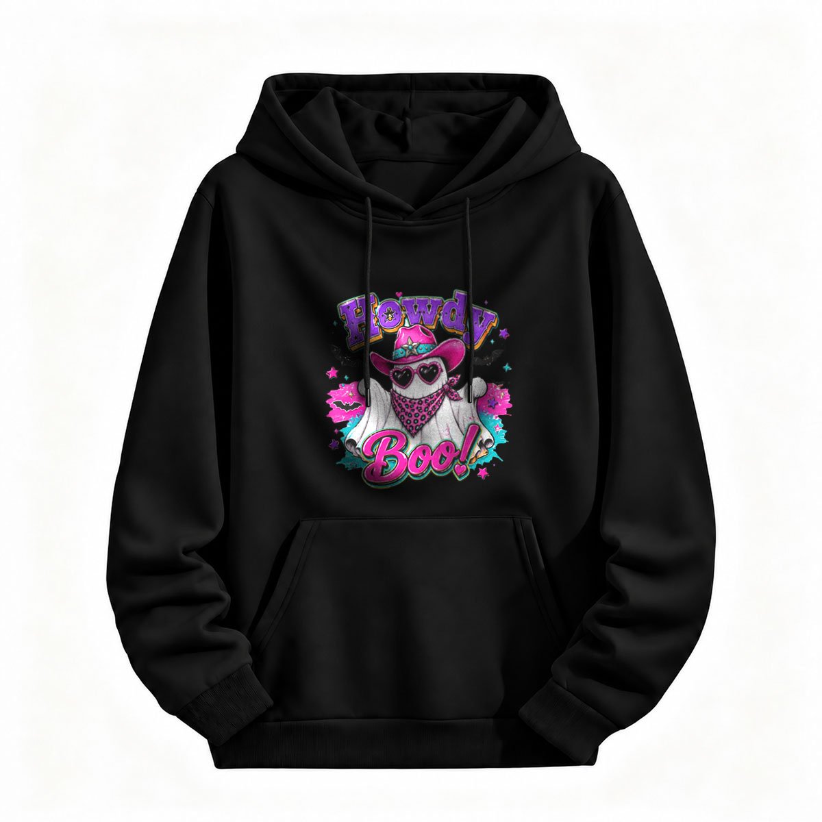 Howdy Boo Halloween Ghost Cowboy Hoodie for Men or Women