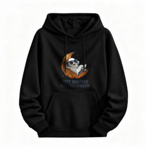 Halloween Ghost Hoodie Just Waiting for Halloween Men Women Pullover Sweatshirt