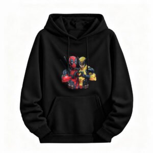 Deadpool and Wolverine Heart Hoodie for Men or Women Marvel Fans