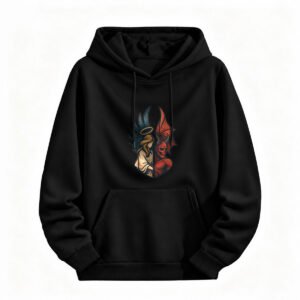 Angel Devil Split Design Hoodie for Men or Women Halloween Gift