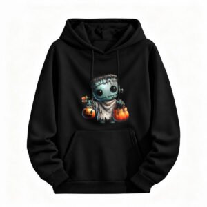 Halloween Cute Frankenstein Hoodie for Men or Women Spooky Costume Gift