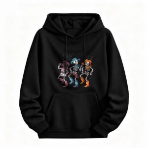 Halloween Skeleton Dance Hoodie for Men or Women Cute Spooky Party Wear