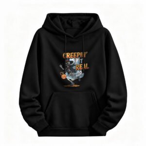 Halloween Skeleton Hoodie Creepin It Real Funny Men Women Sweatshirt