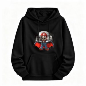 Halloween Mario Vampire Hoodie for Men or Women Black Funny Costume Sweatshirt