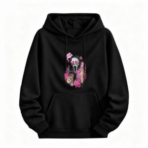 Halloween Ghost Pink Glasses Hoodie for Men or Women Cute Spooky Design