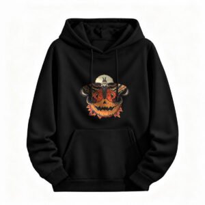 Halloween Moth Pumpkin Hoodie for Men or Women Spooky Art Design