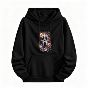 Halloween Floral Scream Mask Hoodie for Men or Women