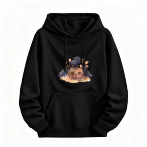 Halloween Pumpkin Raven Hoodie for Men or Women Cute Autumn Design