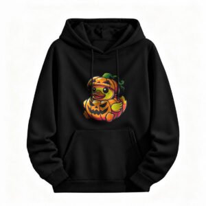 Halloween Duck Pumpkin Hoodie for Men or Women Cute Halloween Sweatshirt
