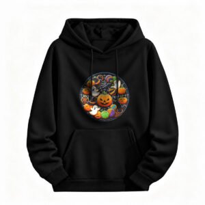 Halloween Pumpkin Ghost Hoodie for Men or Women Funny Costume Party Sweatshirt