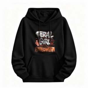 Feral Girl Halloween Hoodie for Men or Women Spooky Costume Gift