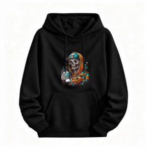 Halloween Skeleton Hoodie Men Women Spooky Pumpkin Design