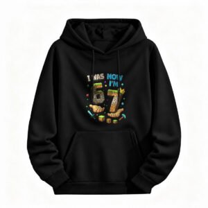I Was 6 Now I'm 7 Minecraft Birthday Hoodie for Kids