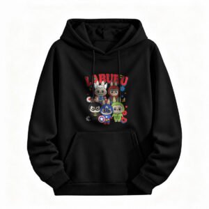 Labubu Superhero Hoodie for Men or Women Cute Cartoon Print Halloween Gift