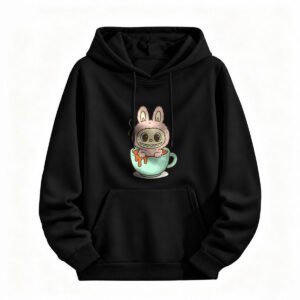 Cute Zombie Bunny in Tea Cup Hoodie for Halloween Men Women