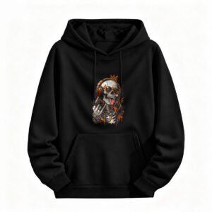 Halloween Skeleton DJ Hoodie for Men or Women Spooky Music Party Wear