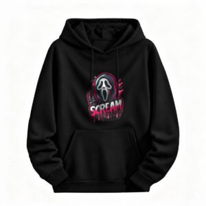 Scream Horror Mask Hoodie Halloween Costume Men Women Black Sweatshirt