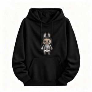 Halloween Skeleton Bunny Hoodie for Men or Women Cute Spooky Design