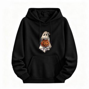 Halloween Ghost Pumpkin Hoodie for Men or Women Spooky Costume Sweatshirt