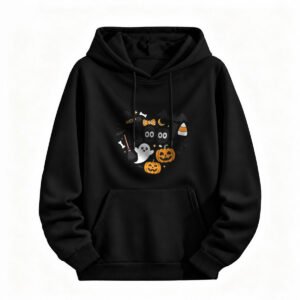 Halloween Ghost Pumpkin Hoodie for Men or Women Spooky Fun Costume Sweatshirt