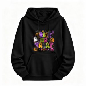 Trick or Treat Halloween Hoodie for Men or Women Funny Spooky Design