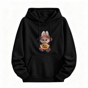Halloween Rabbit Hoodie for Men or Women Cute Pumpkin Print Sweatshirt