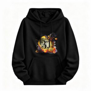 Halloween October 31 Witch Hat Pumpkin Hoodie for Men or Women