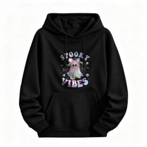 Spooky Vibes Halloween Ghost Hoodie for Men or Women Cute Party Wear
