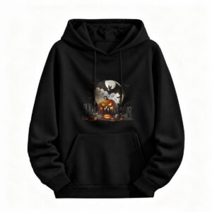 Halloween Pumpkin Bat Hoodie for Men or Women Spooky Festival Costume