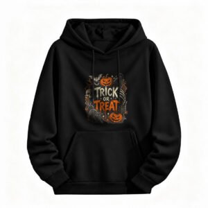 Halloween Trick or Treat Hoodie for Men or Women Spooky Pumpkin Design