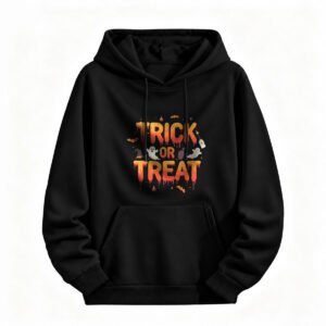 Trick or Treat Halloween Hoodie for Men or Women Spooky Ghost Bat Design