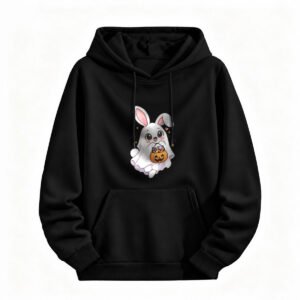 Cute Halloween Bunny Ghost Hoodie for Men or Women