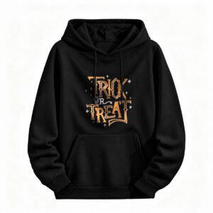 Trick or Treat Halloween Hoodie for Men or Women Unisex Black Sweatshirt