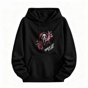 Halloween Ghost Face Hoodie Smoky Plaid Men Women Sweatshirt