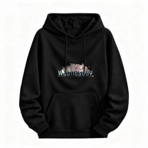 Wednesday Floral Hoodie Unisex Black Sweatshirt for Women Men