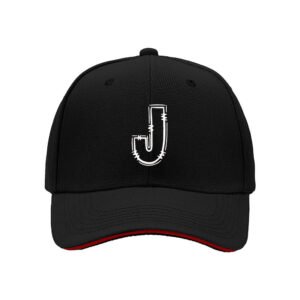Black J Logo Baseball Cap Men's Women's Fashion Gift Hat