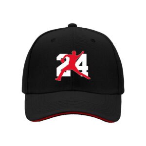 Men's Baseball Cap 24 Basketball Player Logo Black Red Gift